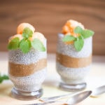 Overnight Chia Seed Pudding with Spicy Melon Puree - 3-ingredient overnight chia seed pudding with coconut milk and spicy melon puree (mint, cinnamon, nutmeg). Simple & delicious breakfast or dessert.