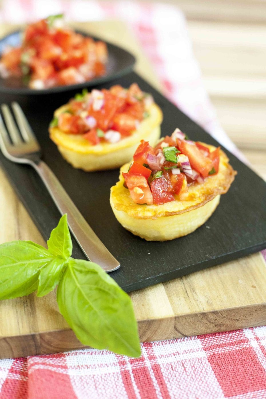 Savory Eggless French Toast Bruschetta
