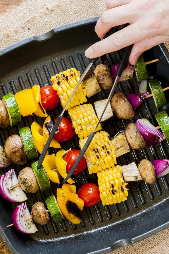Grilled Vegetable Kabobs (+5 Marinades)