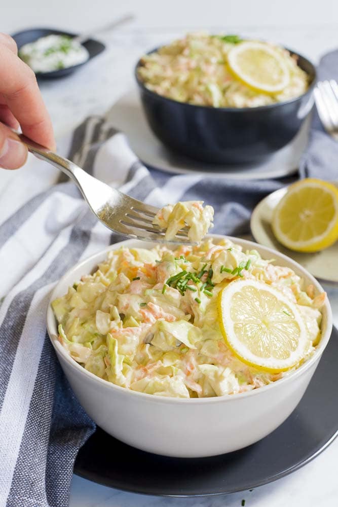 Easy Creamy Vegan Coleslaw