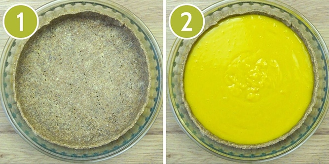 Step photos to make the vegan custard tart