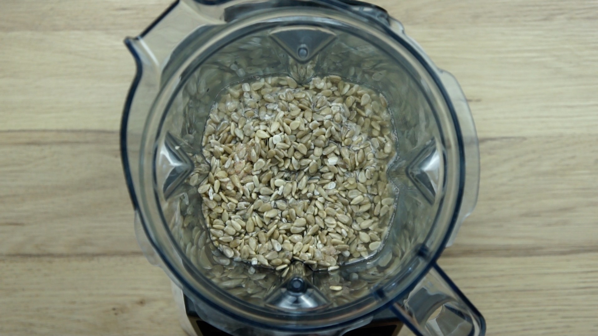 Sunflower seeds in a blender. 