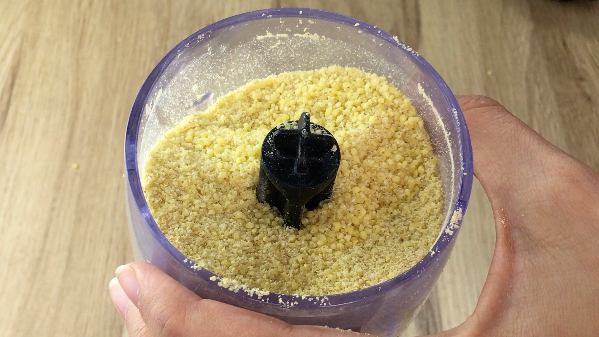 Small chopping bowl with ground millet