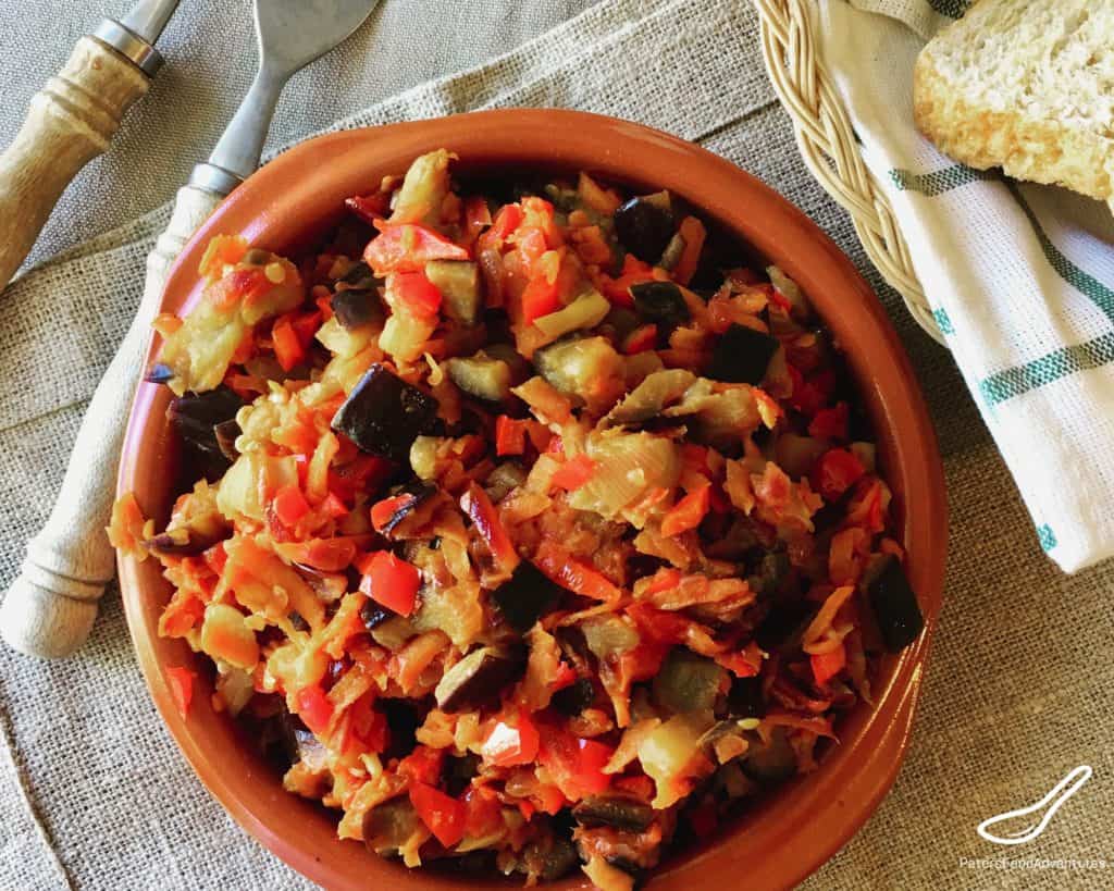 Russian Eggplant Caviar (Баклажанная икра).
